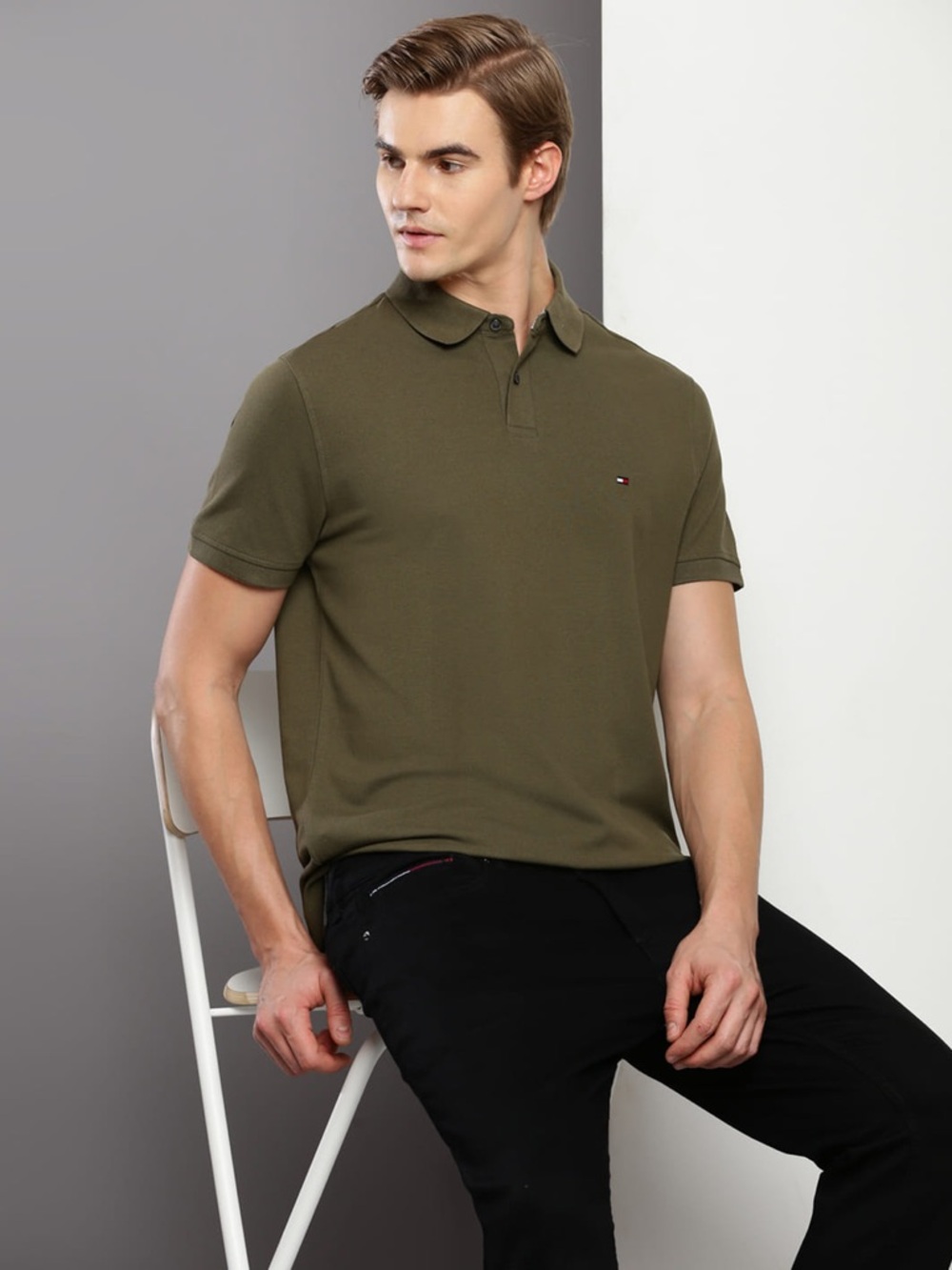 Tommy Hilfiger Men’s Olive Polo Shirt